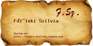 Füleki Szilvia névjegykártya