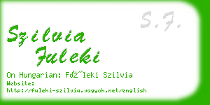 szilvia fuleki business card